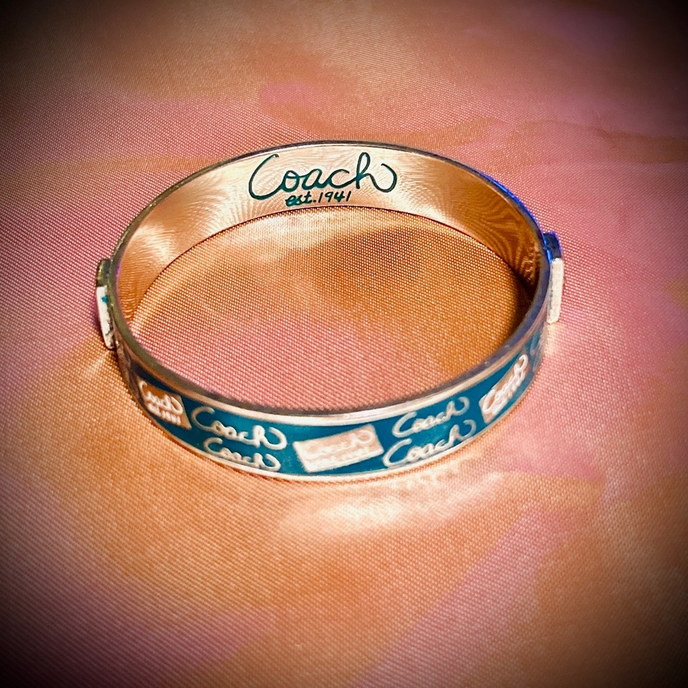 Coach Teal & Silver Signature Bracelet Rare Authentic Find Offers Accepted - Picture 3 of 4